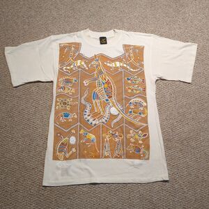 Churinga Australia Graphic T Shirt Large Aboriginal Art Kangaroo Textured